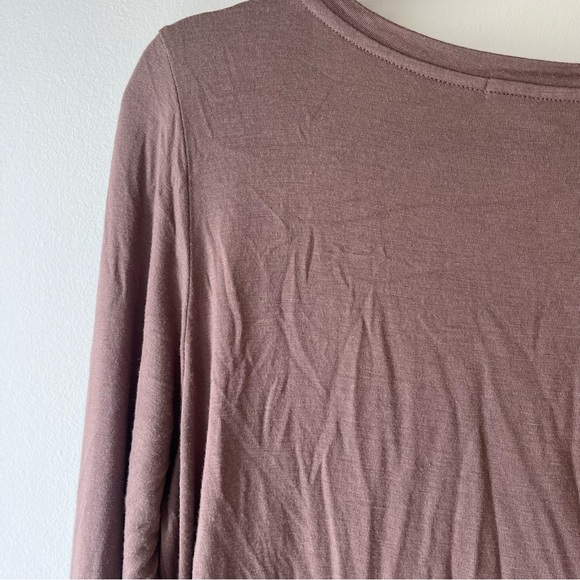 Cyrus Mauve Brown V-Neck Long Sleeve Top Medium | Soft Stretch Rayon Spandex - Picture 11 of 11